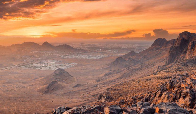 View of rocky desert landscape in Medina, Saudi Arabia at sunset,
Image Credit: Raziuddin Farooqi/Pexels