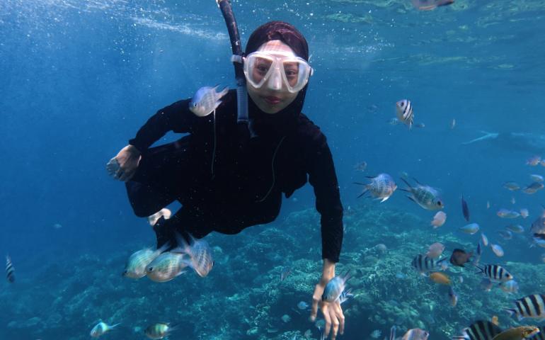 Snorkeler enjoying underwater adventure