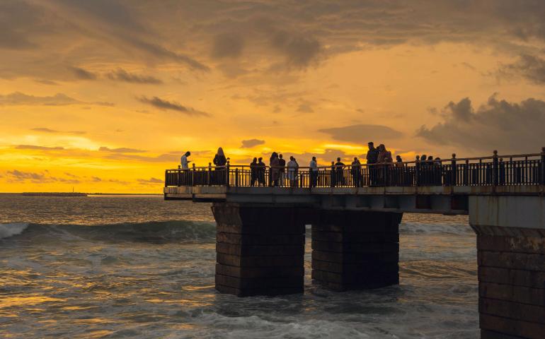 Sunset view from a pier in Colombo, Sri Lanka