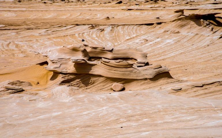 Strange fossil dunes formations in the desert, Al Wathba, Abu Dhabi, UAE