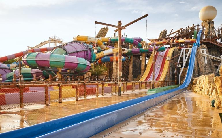 Slides in Yas Waterworld aquapark