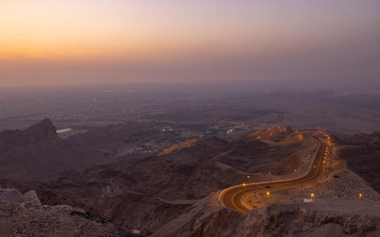 Evening views of Jebel Hafeet in Al Ain, Abu Dhabi, UAE