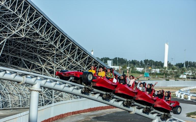Formula Rossa, the fastest roller coaster in the world in Ferrari World amusement park at Yas Island
