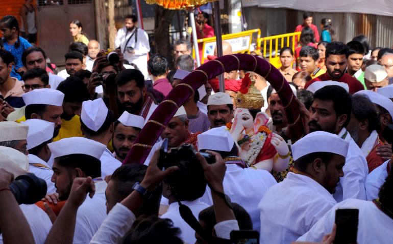 Shri Kasba Ganpati Ganpati Palkhi during Ganesh visarjan procession

