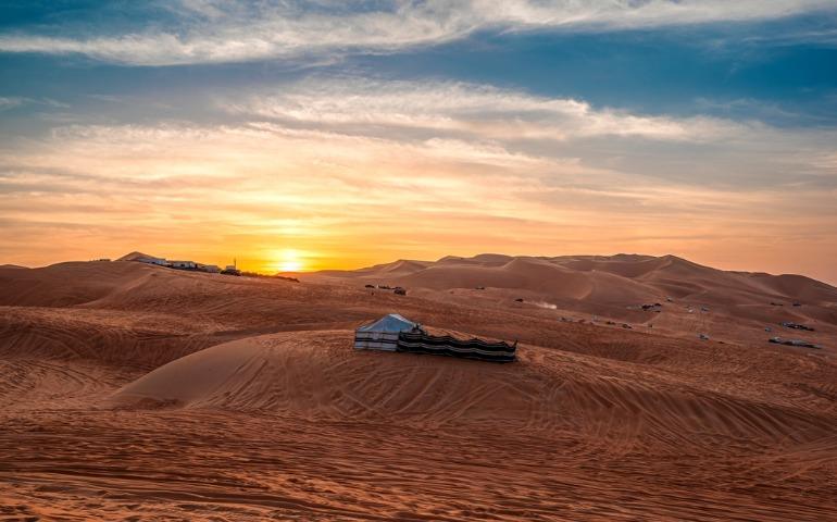A traditional bedouin-style camp from a desert safari