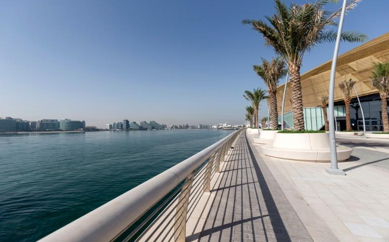 Yas Bay promenade in the morning