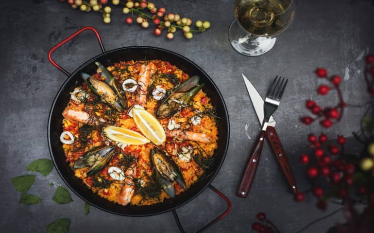 The famous spanish dish called Paella
