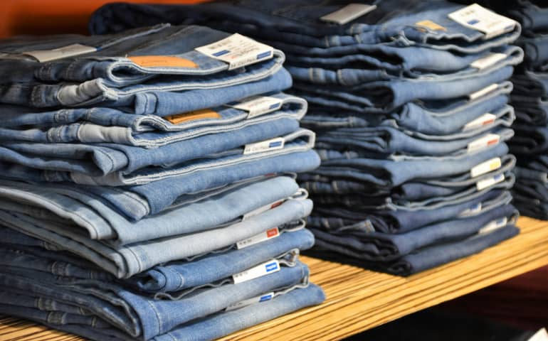 Jeans kept on display