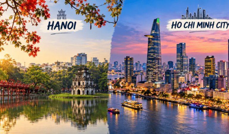 AI-generated image of Hanoi and Ho Chi Minh City