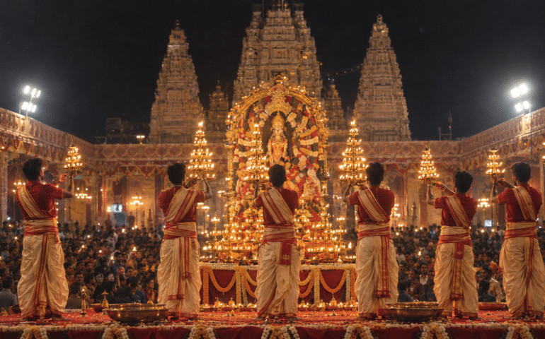 A sacred evening of light and devotion.
Image Generated - AI