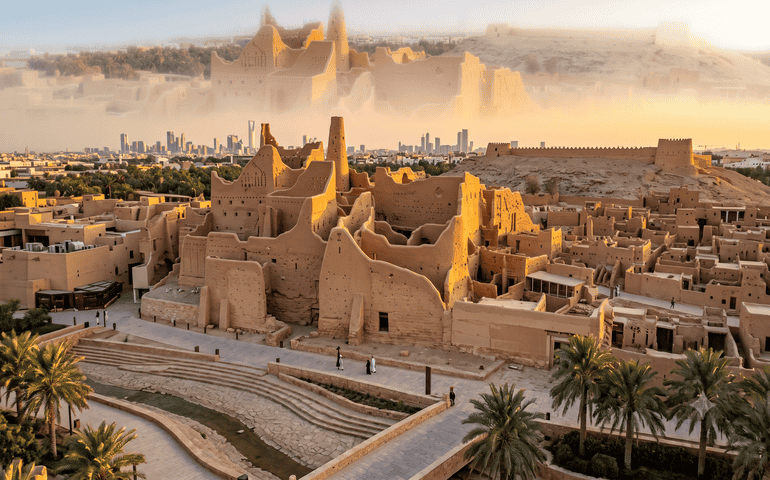 Top view from At-Turaif in Riyadh