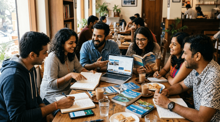 Group of people planning trip