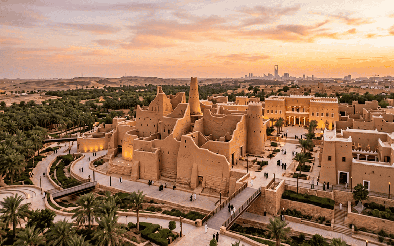 Aerial views of the beautiful At-Turaif
