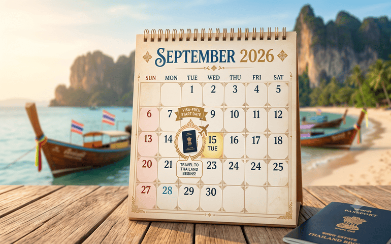 Thailand’s 30-Day Visa-Free Entry for Indians starts on 15 September 2026