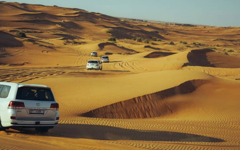 Dune bashing during a desert safari