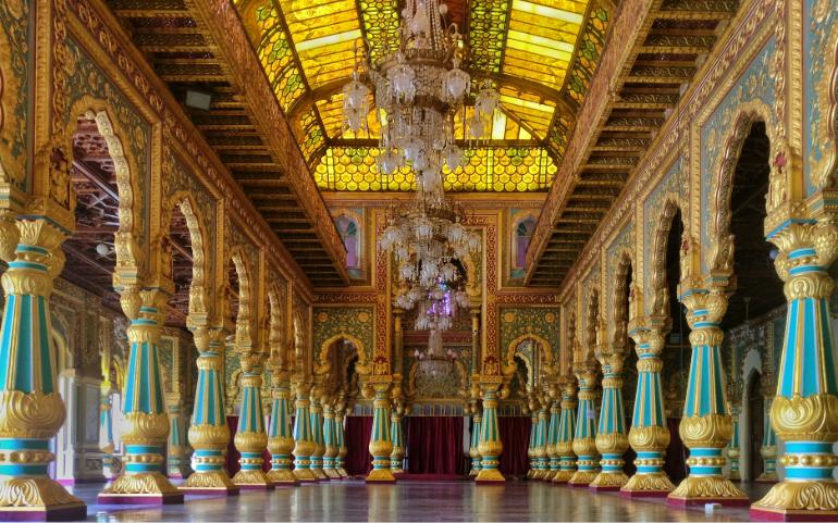 The Royal architecture of Mysore Palace.
Image Credit - Adarsh Prakas/Unsplash