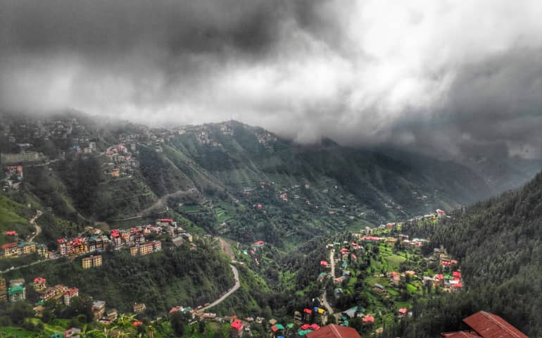 Scenic views of the houses on Shimla Hill