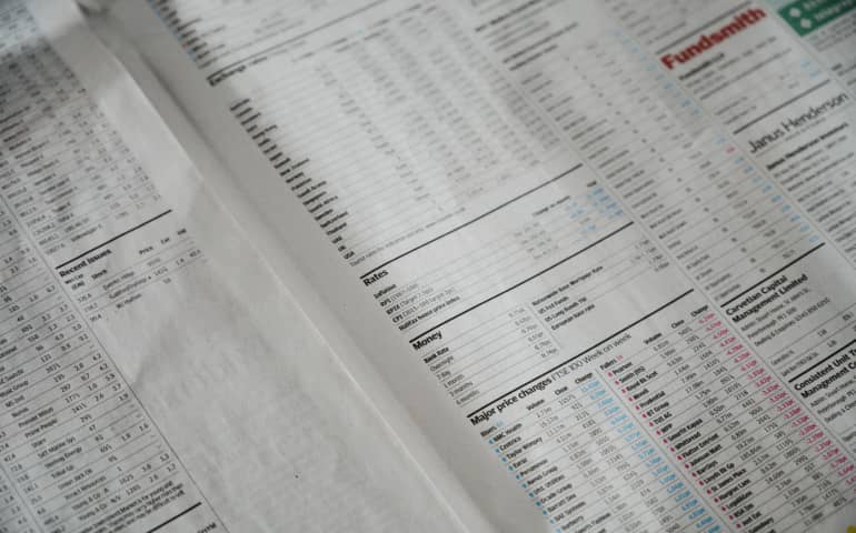 A close up of a bank balance statement