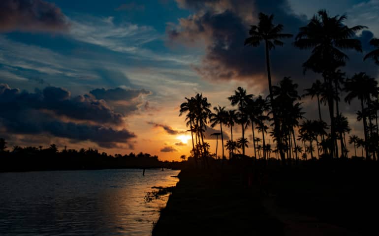 Beautiful sunset view of Thuthiyoor in Kochi, Kerala