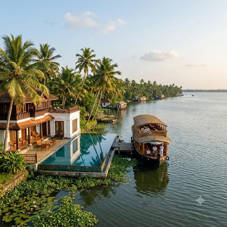 AI-generated image of Lake Vembanad
