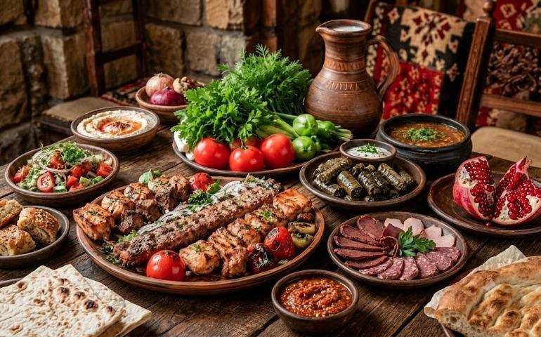 AI generated image of Armenian Food