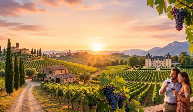 AI generated image of showing Vineyard of Italy and France