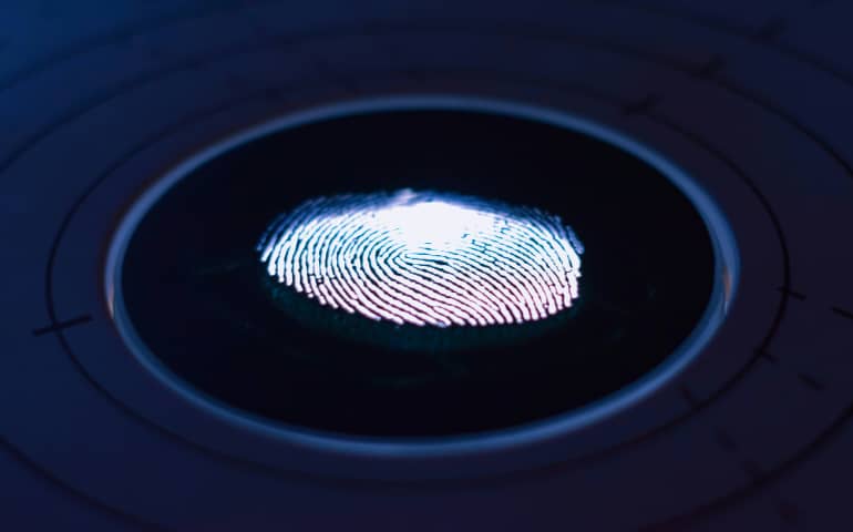 Finger print on biometrics during an appointment