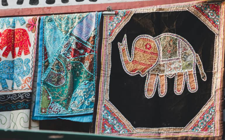 The typical Jaipur patterns and colours