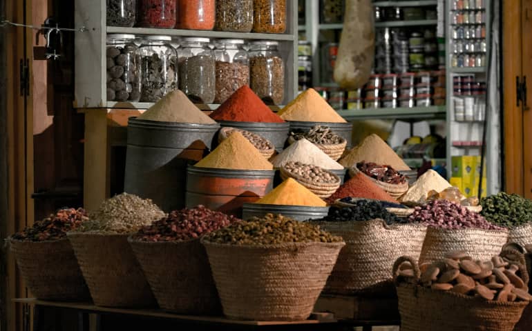 Yummy spices in a souk