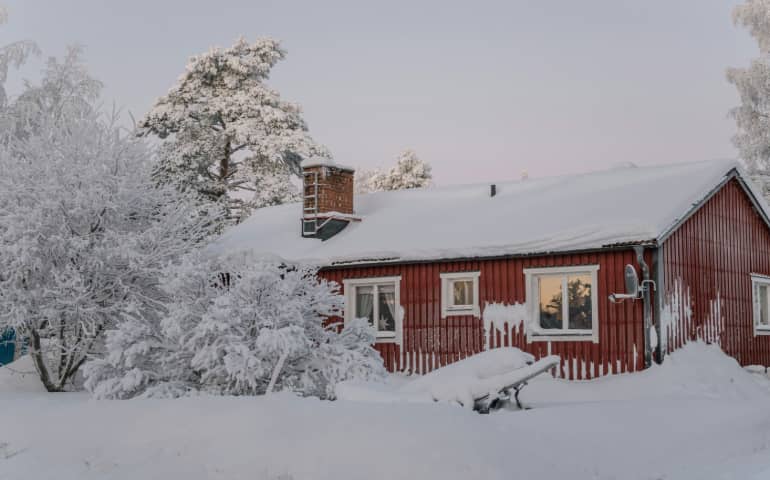 Beautiful view of snow in Sweden