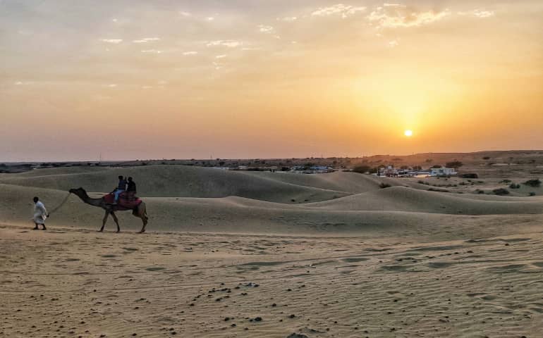 Sam sand dune Jaisalmer, in Rajasthan, India
