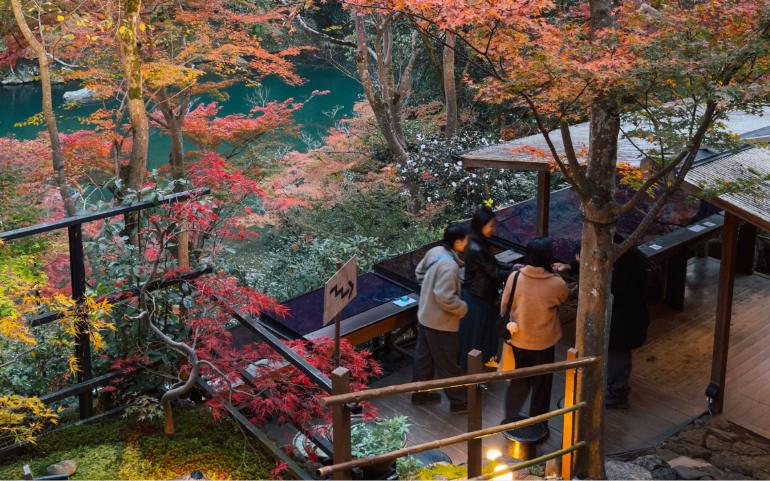 Breathtaking view of Arashiyama with vibrant autumn foliage in Japan.
Image Credit: Ariyan/Pexels
