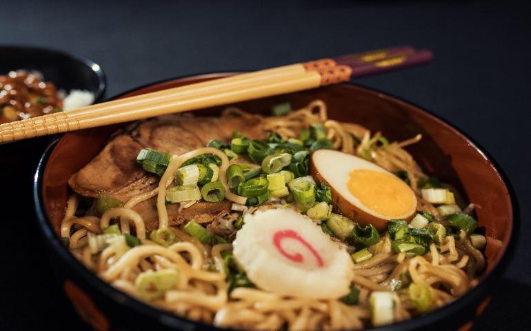 Bowl of traditional Japanese ramen with boiled egg.
Image Credit: Matheus Bertelli/Pexels
