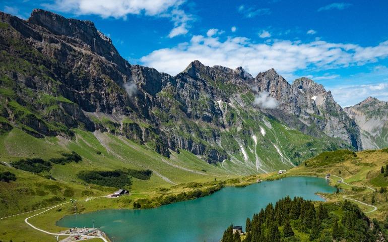 A stunning aerial view of the Swiss Alps 
Image Credit: Christopher Politano/Pexels