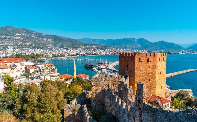 Stunning view of Kizil Kule and Alanya harbor in Antalya, Turkey 
Image Credit: Atlantic Ambience/Pexels 