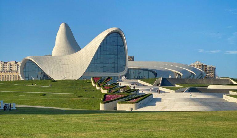 View of the Heydar Aliyev Center with modern architecture in Baku, Azerbaijan.
Image Credit: Lucie Liz/Pexels