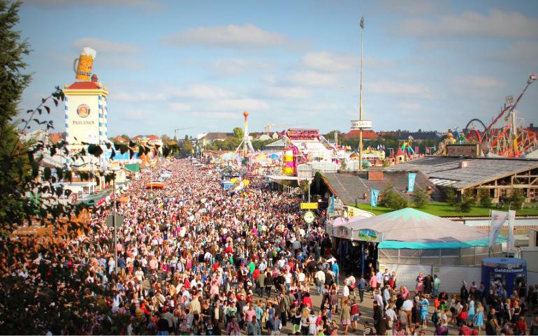 Aerial view of Oktoberfest