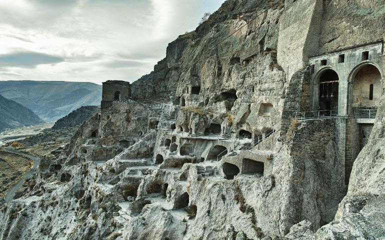 Medieval cave monastery carved into the cliffs of Vardzia, Georgia.
Image Credit: Michael Freienstein/Pexels