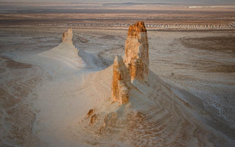 Dramatic rock formations in Mangystau, Kazakhstan during daytime.
Image Credit: Mustafa KILIÇ/Pexels