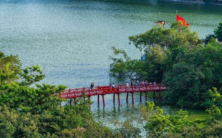 View of the wooden bridge over Hoan Kiem Lake in Hanoi, Vietnam 
Image Credit: Nguyen Ngoc Tien/Pexels