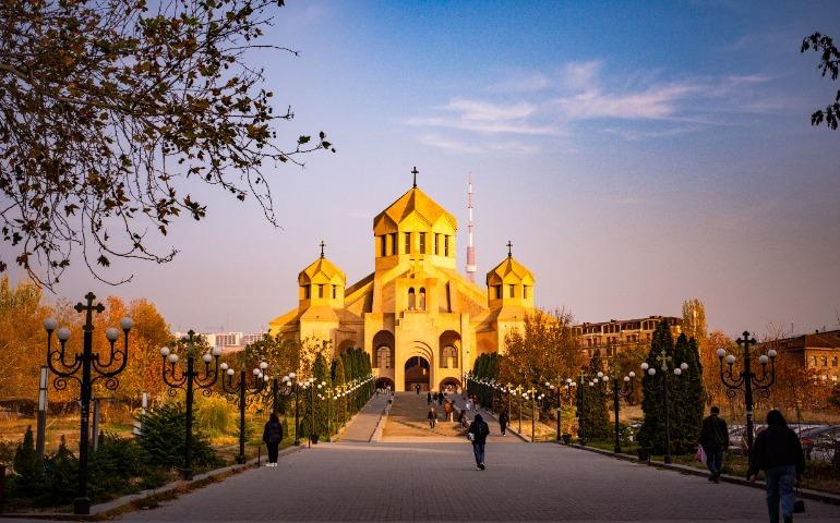 Golden hour view of Saint Gregory the Illuminator Cathedral in Yerevan, Armenia
Image Credit: Oleksiy Yeshtokyn,🌻🇺🇦🌻/Pexels