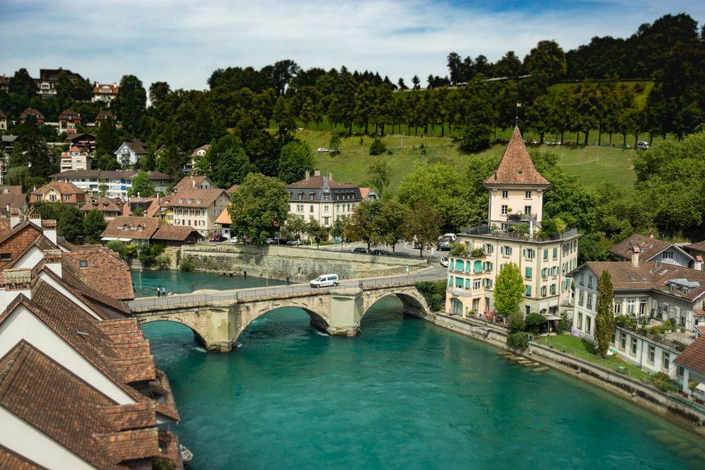 Aerial shot of Untertorbrücke bridge over the Aare River in Bern, Switzerland
Image Credit: Matheus Guimarães/Pexels 
