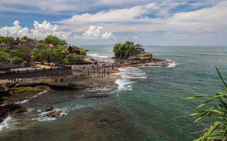 A breathtaking view of Tanah Lot Temple surrounded by the ocean in Bali, Indonesia.
Image Credit: Valeriy Ryasnyanskiy/Pexels