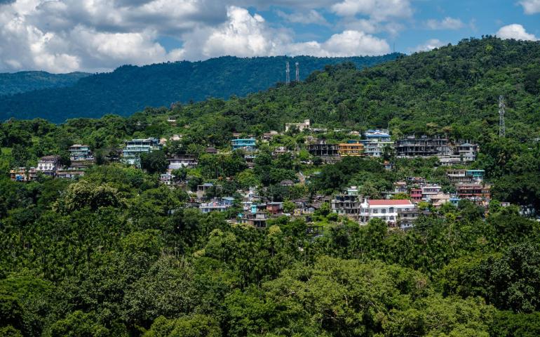 A captivating aerial view of Dawki town nestled in lush greenery and hills, Meghalaya, India.
Image Credit - Shopnil Hasan Naim/Pexels