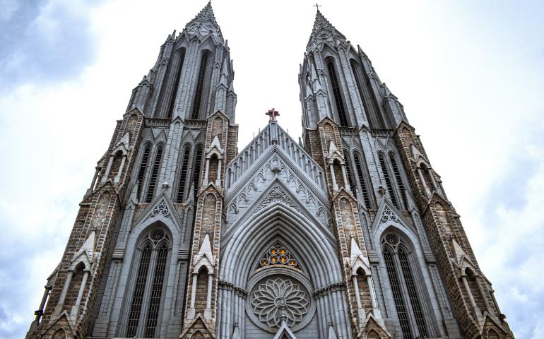 Gothic-style facade of St. Philomena's Cathedral in Mysuru, India, with towering spires
Image Credit - Tanmoy Pal/Pexels