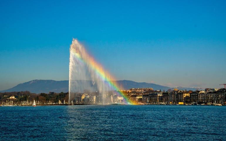 View of Jet d'Eau fountain with a rainbow over Lake Geneva in Switzerland
Image Credit: Toba Oduwaiye/Pexels 