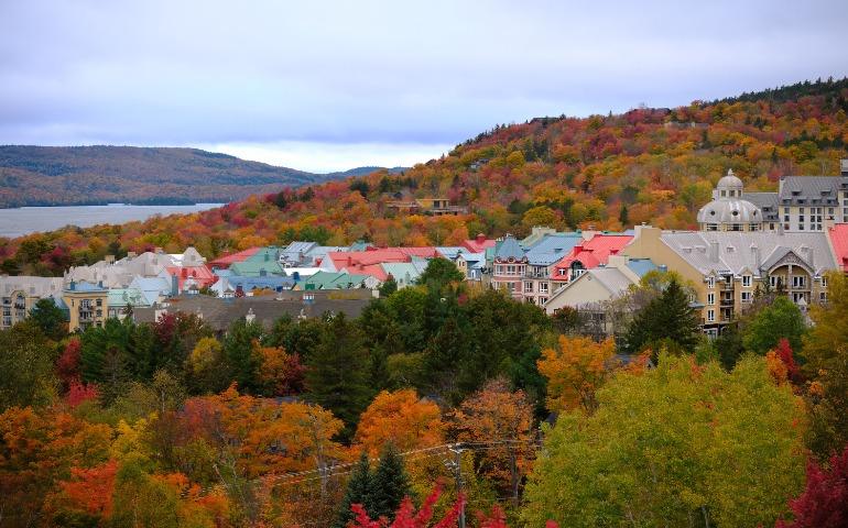 Scenic view of Mont-Tremblant village (Canada) with colorful autumn foliage.
Image Credit: Zhenming Wang/Pexels