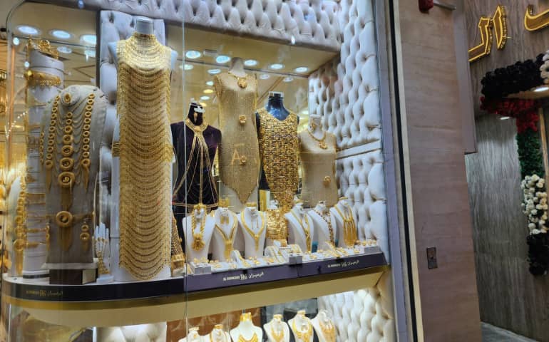 Massive Gold Necklaces in Dubai Gold Souk