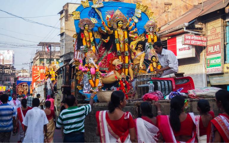 Durga Puja procession in Silchar, Assam