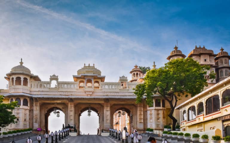 Entry view of the City Palace in Udaipur